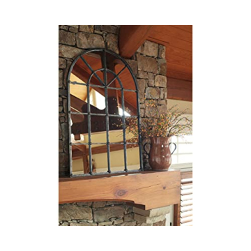 Oengus Traditional Antiqued Metal Framed Accent Mirror 32x46