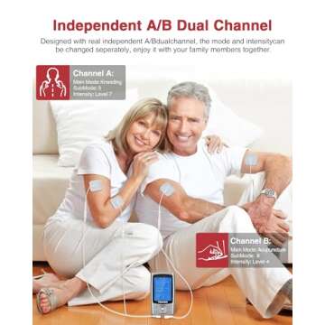 TENKER EMS TENS Unit Muscle Stimulator - Rechargeable Pain Relief Device with 24 Modes