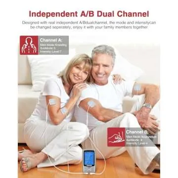 TENKER EMS TENS Unit Muscle Stimulator - Rechargeable Pain Relief Device with 24 Modes