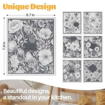 JOYMOOP 12 Pack Decorate Cleaning Cloth (Black White of Decorative Series), Reusable Absorbent Dish ...