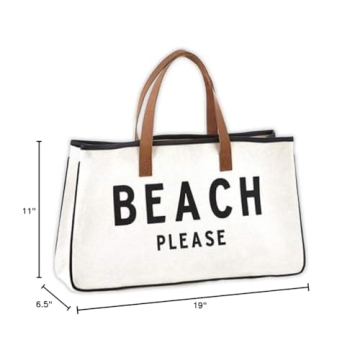 Weekend Vibes Canvas Tote Bag, Beach Bag, Beach Tote, Carry Bag by Santa Barbara Design Studio (Beach Please)