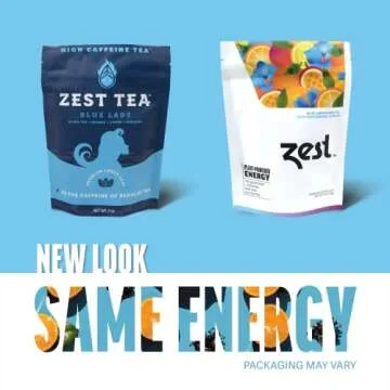 Zest 150mg High Caffeine Energy Loose Leaf Blend - Blue Lady Black Tea - 4 Oz - Hot or Iced - All Na...