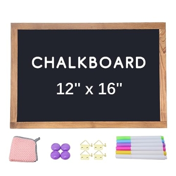 KOOLDE Magnetic Chalkboard 12x16: Rustic Framed Bulletin & Chalk Board
