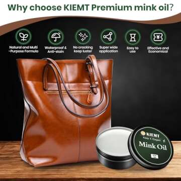 GQQCWVW KIEMT Mink Oil for Leather Boots,Leather Cleaner and Conditioner,Restore Waterproof Soften Boots,Couch,Purses,Jacket,Furniture, etc. All-in-1 leather care kit