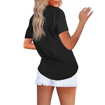 OMSJ Women's Satin V Neck Blouse, Stylish & Comfortable