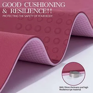 JELS Extra Thick Yoga Mat, 2/5 inch, Ergonomic 3D Non Slip Design, SGS Certified TPE Material, Yoga ...