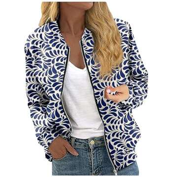 Generic Light Jackets for Women Cute Outfits for Women Trendy Women's Jacket Lightweight Bomber Jack...