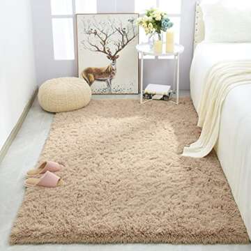 Merelax Modern Soft Fluffy Large Shaggy Rug for Bedroom Livingroom Dorm Kids Room Indoor Home Decora...