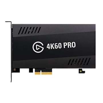 Elgato Game Capture 4K60 Pro - 4K 60fps Capture Card with Ultra-Low Latency Technology for Recording PS4 Pro and Xbox One X Gameplay, PCIe x4, Black