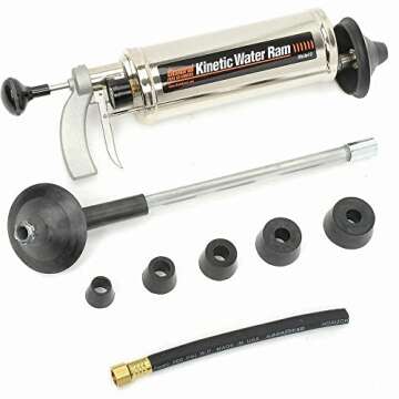 Deluxe Kit Kinetic Water Ram - Strong Drain Cleaning Tool