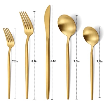 Elevate Dining with VANVRO Matte Gold Silverware Set