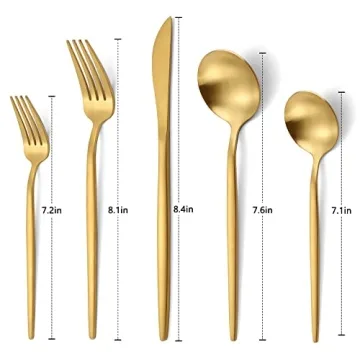 Elevate Dining with VANVRO Matte Gold Silverware Set