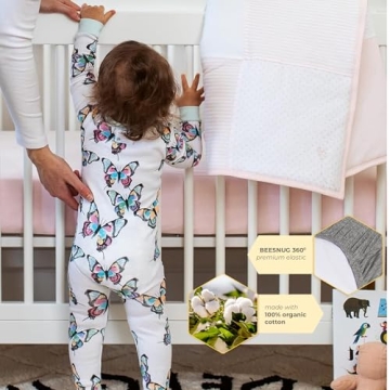 Organic Cotton Crib Sheets in Blossom Pink for Infants