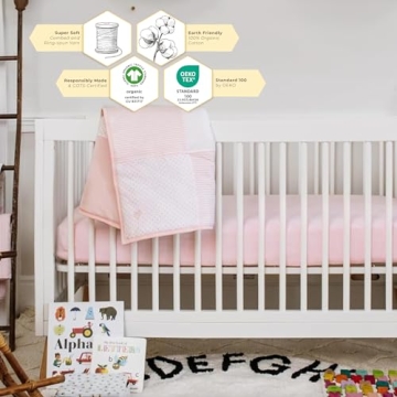 Organic Cotton Crib Sheets in Blossom Pink for Infants
