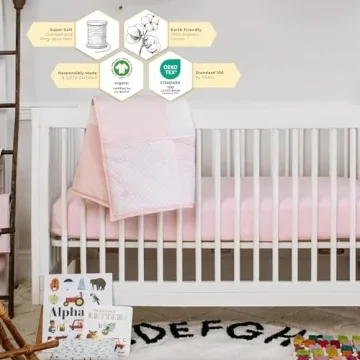 Organic Cotton Crib Sheets in Blossom Pink for Infants
