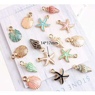 20pcs Mixed Alloy Metal Shell Pendant Conch starfish Charms for Jewelry Making Fit DIY Handmade Earring Necklace