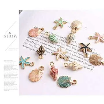 20pcs Mixed Alloy Metal Shell Pendant Conch starfish Charms for Jewelry Making Fit DIY Handmade Earring Necklace