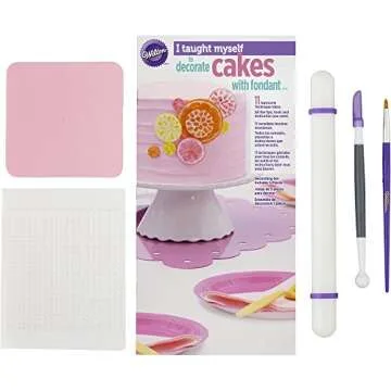 Wilton "I Taught Myself To Decorate Cakes With Fondant" Book Set - Fondant Cutter and Tools