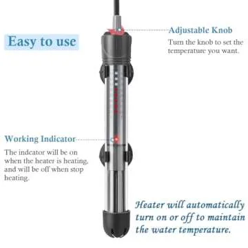 HITOP 25W Adjustable Aquarium Heater for Small Tanks