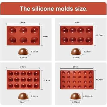 La chat 4 PCS Semi Circular Silicone Molds, Half Sphere Silicone Baking molds for Candy and chocolate, BPA Free and Non-Stick Cylinder cookie molds