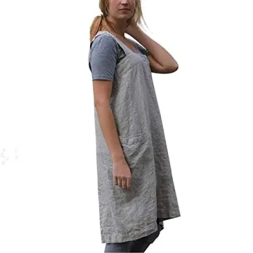 Stylish VLZUFE Cotton Linen Apron for Women  Cooking Gardening