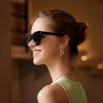 Dollger Retro Cat Eye Sunglasses Women Men Vintage Square Tortoise Shell Fashion Cateye Sunglasses Black