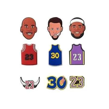 Qqtozsy 30pcs Basketball Shoes Charms for Boys, Unduplicated Shoe Charms for Boys Gift Decor PVC Spo...