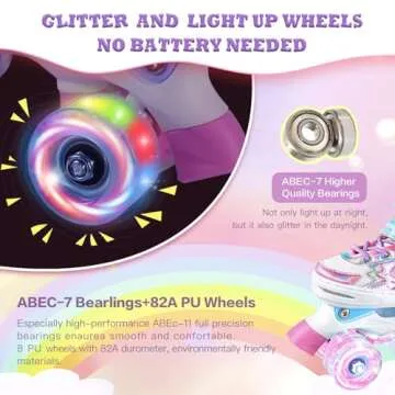 Adjustable Light Up Roller Skates for Kids Ages 3-12