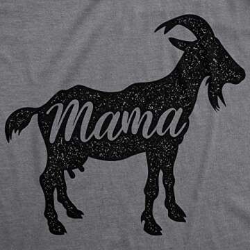 Womens Mama Goat T-shirt - Funny Farm Animal Tee for Moms