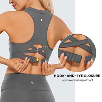 CRZ YOGA Women's High Neck Sports Bra - Comfortable Support