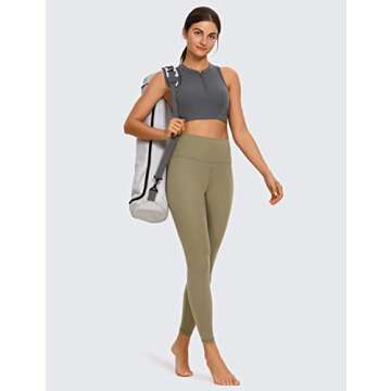 CRZ YOGA Women's High Neck Sports Bra - Comfortable Support
