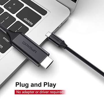 Upgrow USB C to HDMI Cable 6FT 4K@60Hz USB Type C to HDMI Cable for MacBook Pro MacBook Air iPad Pro...