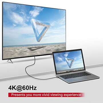 Upgrow USB C to HDMI Cable 6FT 4K@60Hz USB Type C to HDMI Cable for MacBook Pro MacBook Air iPad Pro iMac ChromeBook Pixel (UPGROWCMHM6)