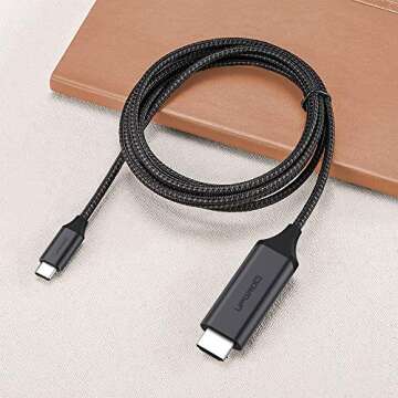 Upgrow USB C to HDMI Cable 6FT 4K@60Hz USB Type C to HDMI Cable for MacBook Pro MacBook Air iPad Pro iMac ChromeBook Pixel (UPGROWCMHM6)