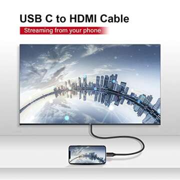 Upgrow USB C to HDMI Cable 6FT 4K@60Hz USB Type C to HDMI Cable for MacBook Pro MacBook Air iPad Pro iMac ChromeBook Pixel (UPGROWCMHM6)