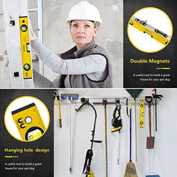 XUNHON 12.2 Inch Spirit Level,Protable Magnetic Torpedo Level with 2 magnets,2 units- Metric&Imperia...
