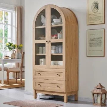 IFGET 71" Arched Kitchen Pantry with Adjustable Shelves