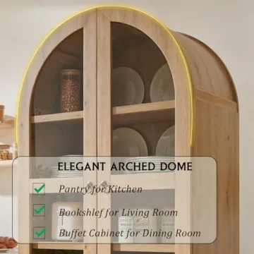 IFGET 71" Arched Kitchen Pantry with Adjustable Shelves