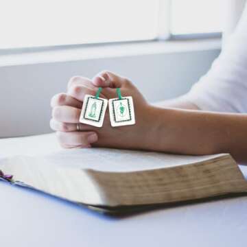 Immaculate Heart of Mary Green Laminated Scapular, 18 1/2 Inch