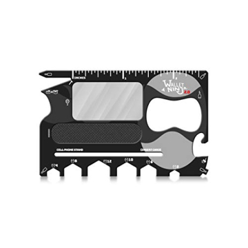 Wallet Ninja 2.0 (Advanced 20-in-1 Multitool, Now With Mirror + Nail File) Available in Black