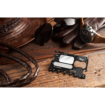 Wallet Ninja 2.0 (Advanced 20-in-1 Multitool, Now With Mirror + Nail File) Available in Black