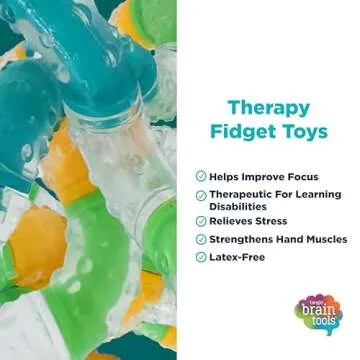 Tangle Braintools Imagine - Green and Yellow Tangle Fidget Toy - Quiet Fidget Toy for School Or Work - Rubber Texture for Hand Therapy - Discreet Fidget Toy for On The Go Use