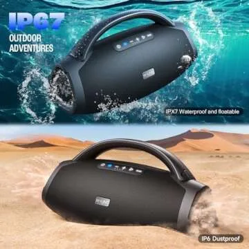 W-KING 300W Peak Large Bluetooth Speaker Loud, Massive Bass Boombox, IPX7 Waterproof Party Portable Speaker with Subwoofer 7.5"/EQ APP/5-Drives/BT 5.4/Fast Charge/MIC-GTR in, Outdoor Wireless Speakers