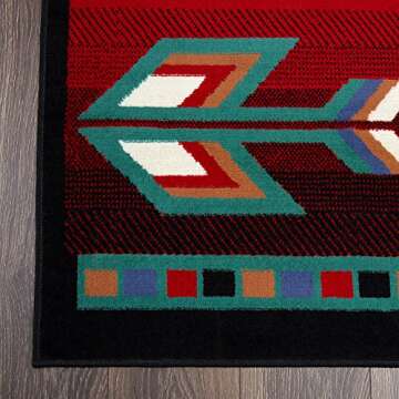 Stylish Home Dynamix Sagrada Area Rug 5x7 Black/Red/Ivory