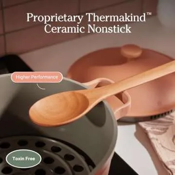 Our Place Perfect Pot -Mini 2.5Qt Nonstick Ceramic Sauce Pan with Lid | Versatile Cookware for Stovetop and Oven | Steam, Bake, Braise, Roast | PTFE & PFOA-Free | Toxin-Free, Easy to Clean | Blue Salt