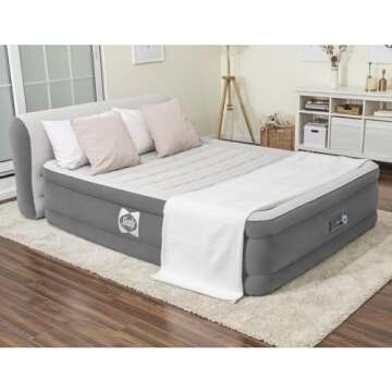 Sealy Tritech Airbed Queen 31" Headboard Built-in AC Pump