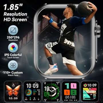 Smart Watch with 100 Days Battery, 110+ Fitness Modes