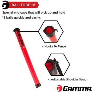 GAMMA Sports Tennis Ballhopper BallTube - 18 Balls Capacity