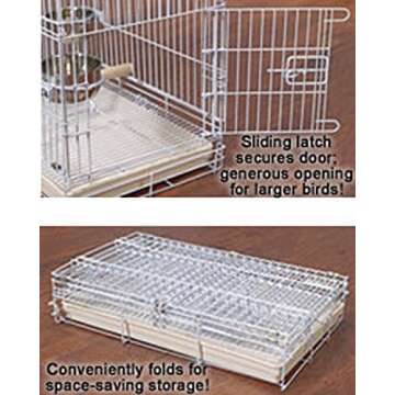 Large Collapsible Pet Carrier for Birds and Small Animals