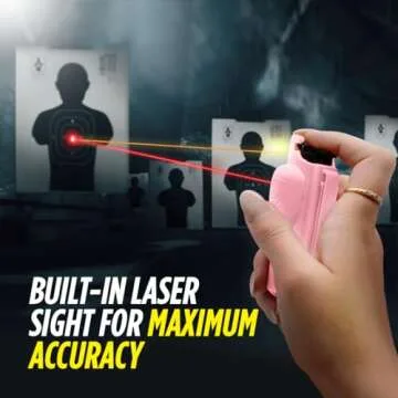 Guard Dog Security AccuFire Pepper Spray for Self Defense, World’s Only Laser Sight pepper spray, Maximum Strength, Red Keychain Pepper Spray with Belt Clip for quick access, 16 Feet Safety Range